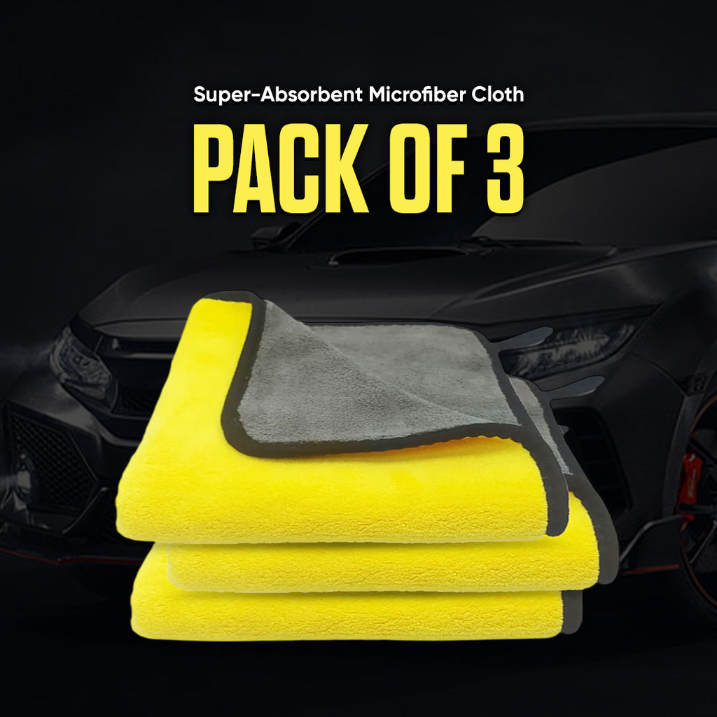 DOUBLE SIDE MICROFIBER CLOTH 450 GSM FOR CAR CLEANING (PACK 3)